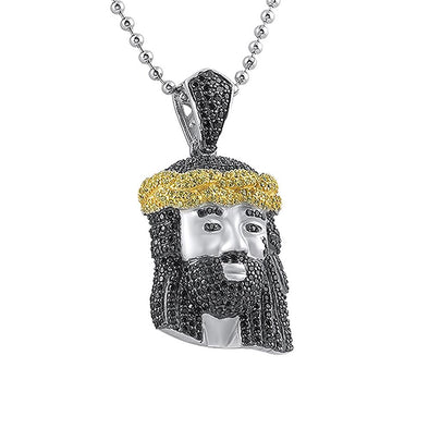 CZ Mini Jesus Pendant Detailed .925 Sterling Silver