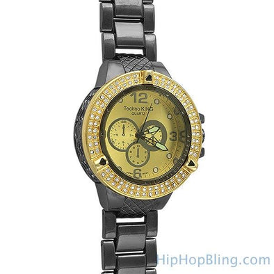 Double Ice Gold Black Watch