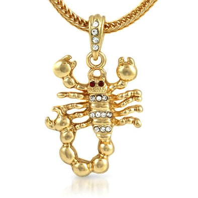 Gold Scorpion Pendant  Chain Small