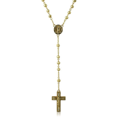Rosary Chain Necklace Gold