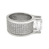 .925 Silver 20ct Solitaire Eternity Band Rhodium CZ Ring