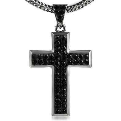 Black Skinny Cross Chain Small