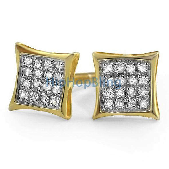 .10ct Diamond Kite Micro Pave Earrings Gold Vermeil