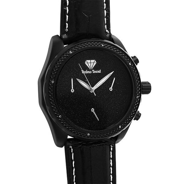 .08cttw Diamond Black Hip Hop Watch