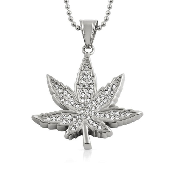 Marijuana Leaf Pendant Stainless Steel