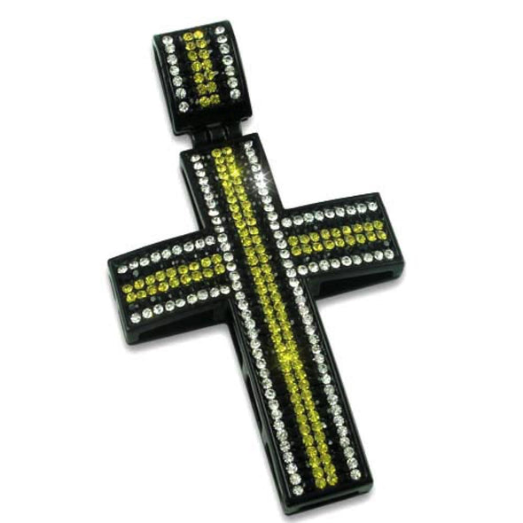 Black Exotic Canary White  Black Striped Down 366 Stone Cross