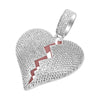 Heart Breaker Rhodium CZ Bling Bling Pendant