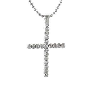 .925 Sterling Silver Moon Cut Cross 4MM