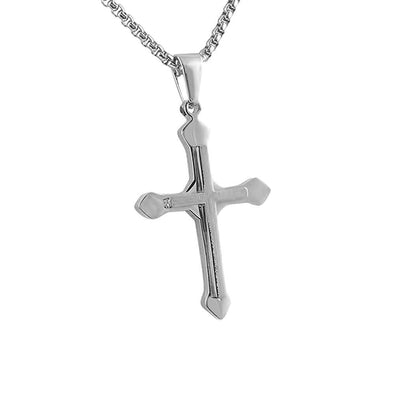 Spear Head Cross Pendant Stainless Steel