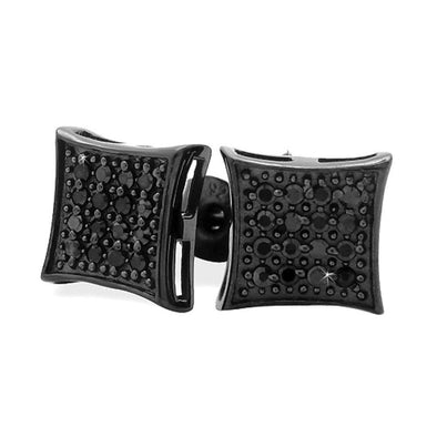 All Black Kite Silver CZ Micro Pave Earrings