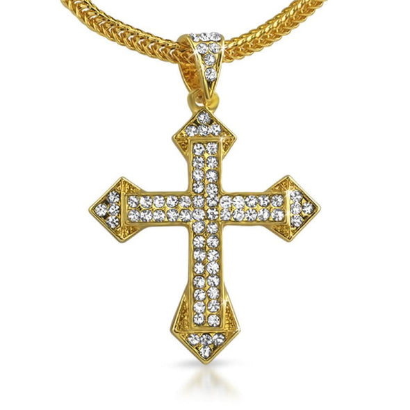 Sharp Cross Gold  Chain Small