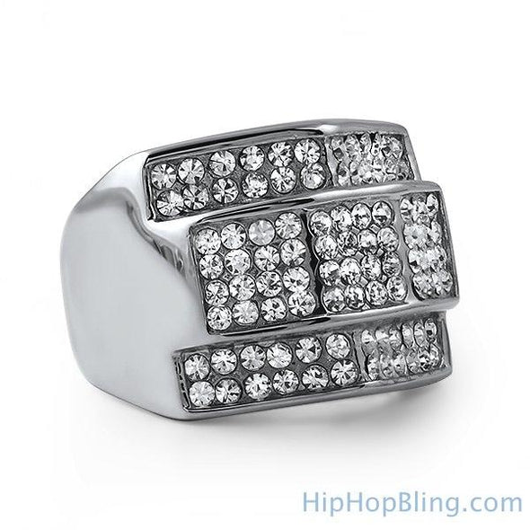 Custom Made Iced Out Stainless Steel Ring