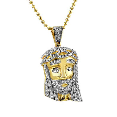 .925 Sterling Silver Mini Jesus Gold 2 Tone