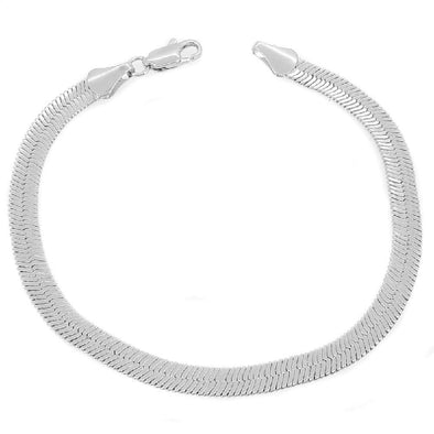 Herringbone 6mm Silver Plated Bracelet