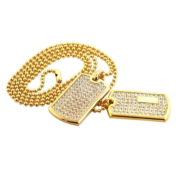 Gold Double Dog Tag Set