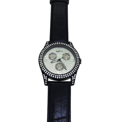 Double Bezel Watch Black Case  Band