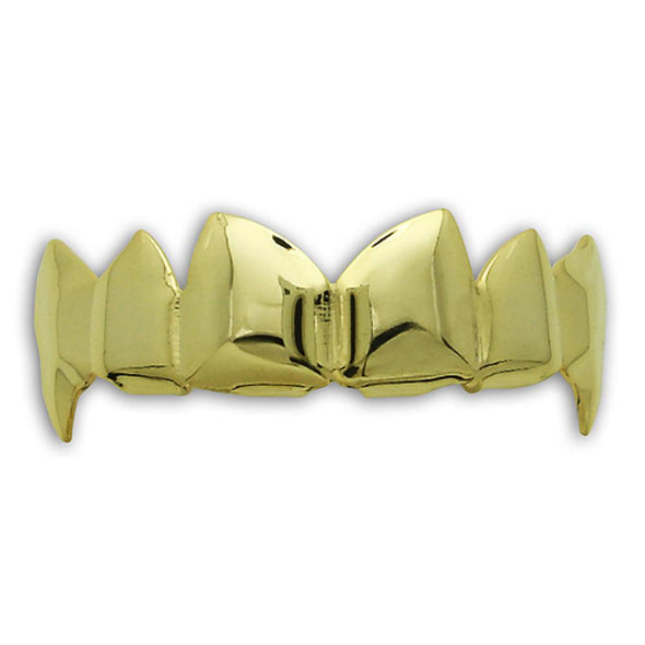 Custom Style Vampire Fangs Gold Hip Hop Teeth Grillz