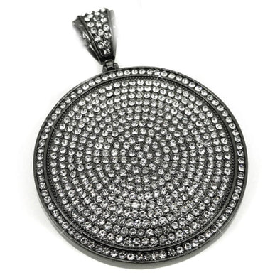 White on Black Circle Pendant