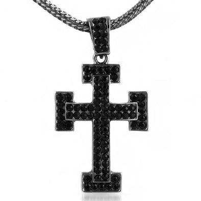 Black Block Cross  Chain Small