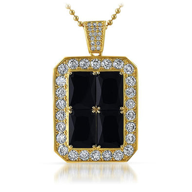 Quad Lab Black Diamond Block CZ Pendant