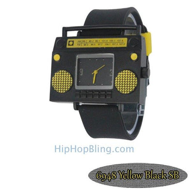 Yellow Boombox Urban Hip Hop Watch