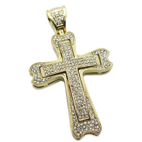 Gold Bone Cross Pendant