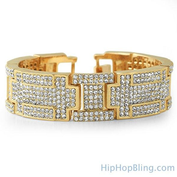 Blocks of Ice Gold Bling Bling Bracelet