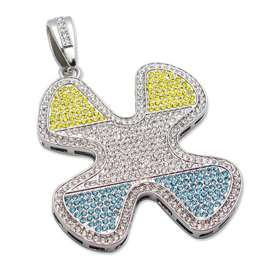 X Graffiti Hip Hop Initial Pendant Color Ice