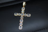 Emerald Cut Round Cut Bling Bling Gold Cross