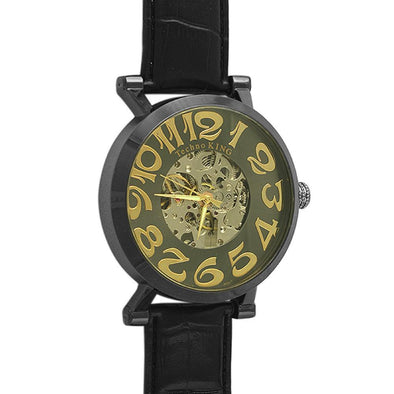 Skeleton Watch Black Leather Band