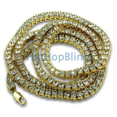 Gold Totally Bling Bling 1 Row Tennis Chain
