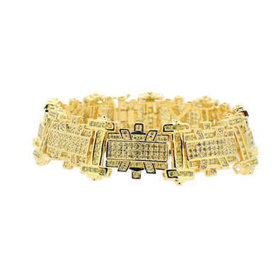 Chunky Lemonade CZ Micro Pave Hip Hop Bracelet