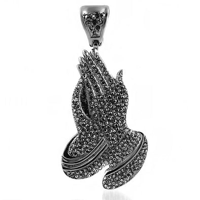 Praying Hands Black Pendant