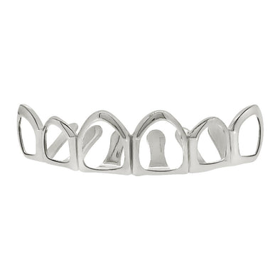 Silver Grillz 6 Outline Teeth Top