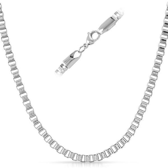 Box Stainless Steel Chain Necklace 4MM