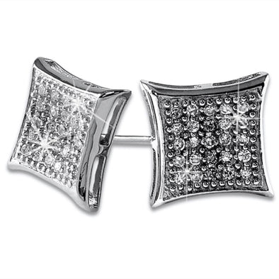 Kite Medium CZ Micro Pave Earrings .925 Silver