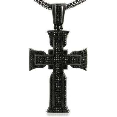 Black Designer Hip Hop Cross Pendant