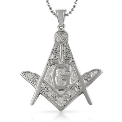 Large Fancy Masonic Free Mason Pendant Stainless Steel