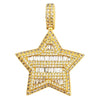 Super Star Baguette CZ Bling Bling Pendant in Gold