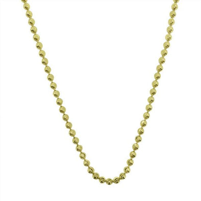 Gold Moon Cut Chain .925 Sterling Silver 2MM