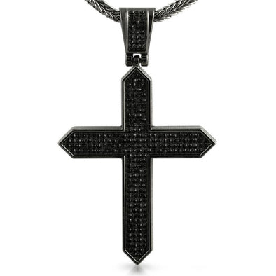 Black Tapered Cross Pendant