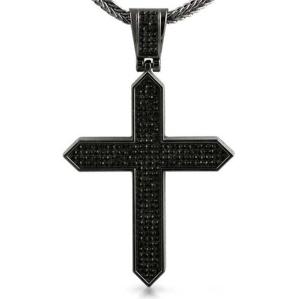 Black Tapered Cross Pendant