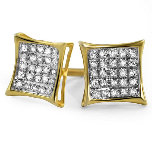 .15ct Diamond Kite Earrings Gold Vermeil