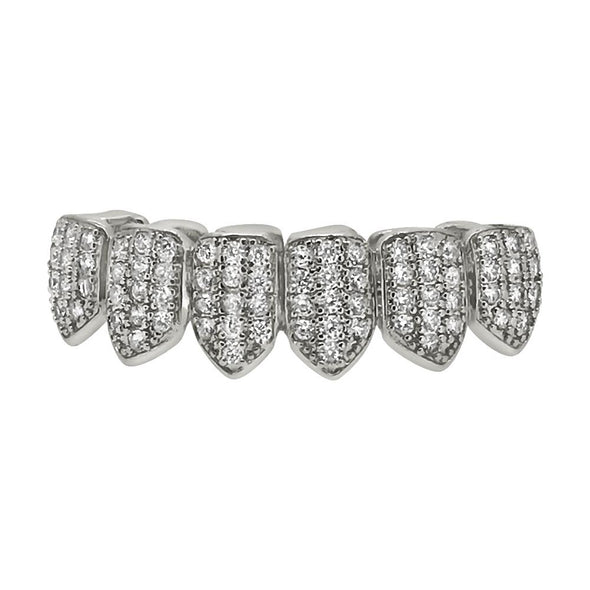 Bling Bling Grillz Silver CZ Bottom Teeth