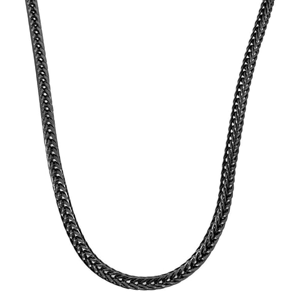 Foxtail Franco Black Chain 3MM Necklace