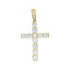 .925 Sterling Silver Tennis Bling Bling Cross Gold Wrapped