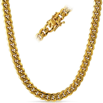 Miami Cuban 3X IP Gold Stainless Steel Chain 8MM