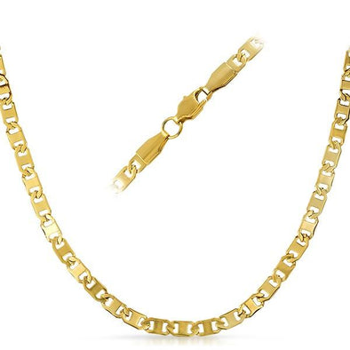 Marine IP Gold Stainless Steel Chain Necklace 4MM