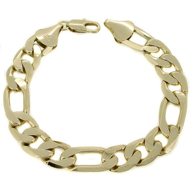 12MM Figaro Gold Plated Bracelet