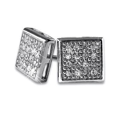 Box 32 Stones CZ Micro Pave Earrings .925 Silver